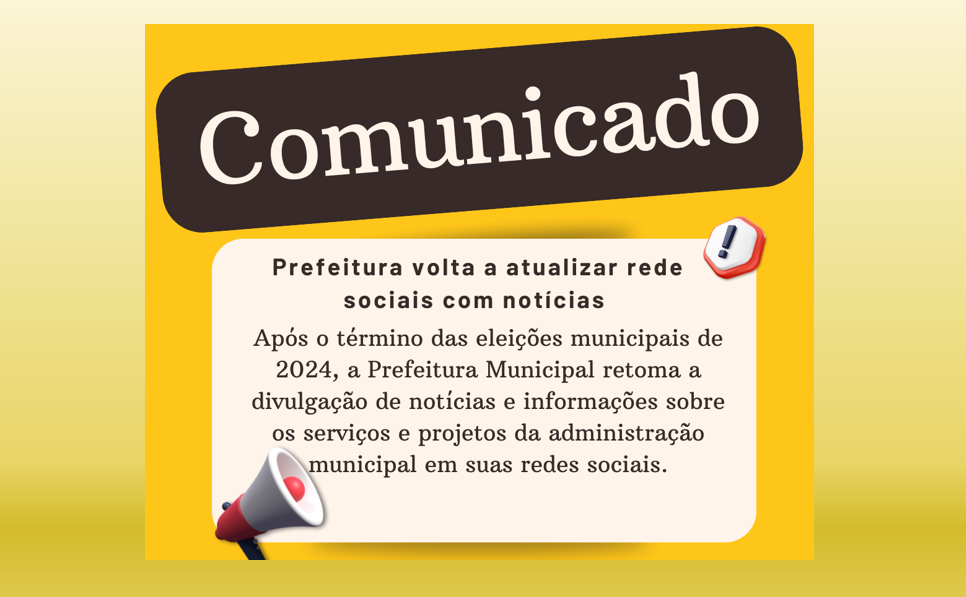 Prefeitura volta a atualizar redes sociais com notícias